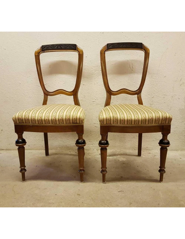 Lounge chairs, 1 pair, Neo-Renaissance, with fabric seat
New Renaissance from the turn of the last century